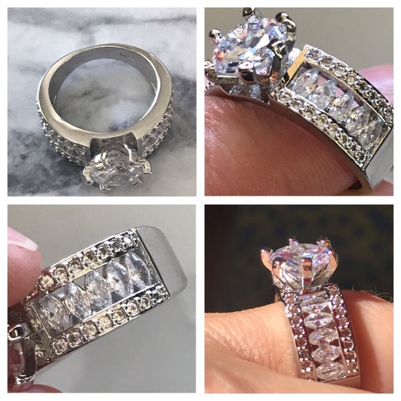 14kWhite Gold over 925 Diamond engagement ring - Picture 10 of 14